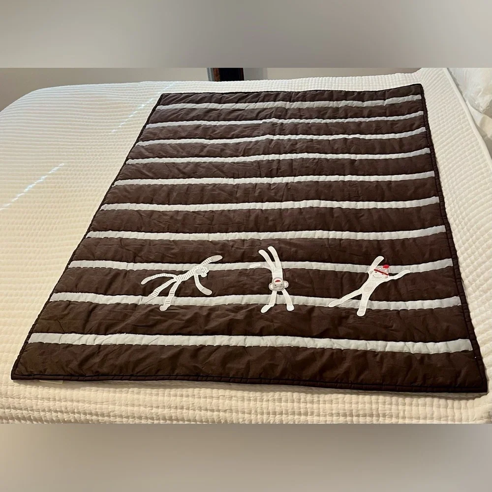 Pottery Barn Kids Playful Monkeys Crib or Toddler Bed Comforter & Bed Skirt